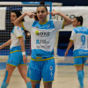 Débora Lavrador, en el partido de liga entre Marín Futsal y Alcorcón en A Raña