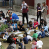 Los alumnos de Barcelos estrenan la plaza como patio del colegio