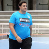 Juan Novas, no adestramento do Cisne no Pavillón Municipal dos Deportes