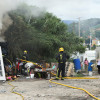 Incendio na rúa Rosalía de Castro