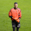 Mario Fernández, en el calentamiento del partido entre Pontevedra y Deportivo en Pasarón