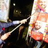 Acto de pegada de carteis para as eleccións municipais do 28M