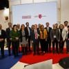 Carmela Silva con alcaldes e alcaldesas da provincia e outras autoridades en FITUR
