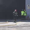 Incendio de unha nave de almacén de cereais no porto de Marín
