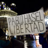 Concentración en Pontevedra para reclamar la libertad para el rapero Pablo Hasél