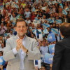 O presidente do Goberno e líder do PP, Mariano Rajoy, arropado por 12.000 persoas nun mitin en Pontevedra