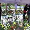Raquel Vidal atende o posto no mercado das flores