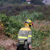 Brigada forestal no incendio na Gándara