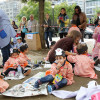 Los alumnos de Barcelos estrenan la plaza como patio del colegio