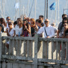 Participantes en el campeonato gallego de acuatlon, celebrado en Poio