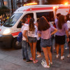 Ambulancia durante o sábado de 'peñas'