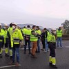 Protesta convocada polo comité de fábrica de Ence con corte de tráfico na PO-11