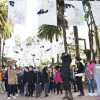 Intervención artística de colexios de Pontevedra contra o cambio climático 