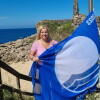 Izado da bandeira azul na praia de Nosa Señora