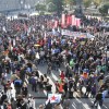 Manifestación unitaria convocada por Comisiones Obreras, CIG y UGT
