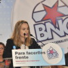 María Pousada, estudiante universitaria, criticó los recortes en la educación durante el mitin del BNG