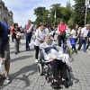 Participantes en la Marcha sobre rodas que ASPACE Galicia organizó en Pontevedra