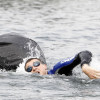 Pruebas de salto de rápel y paso de río a nado del concurso de patrullas Tui-Santiago de la Brilat