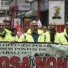 Marcha dos traballadores de Elnosa, que incluiu un "escrache" na casa do alcalde