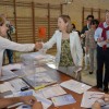 Ana Pastor, votando en el colegio Campolongo