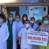 Protesta de profesionales de los PAC del área sanitaria de Pontevedra-O Salnés, en el Centro de Salud de Moraña