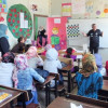 Voluntarios de la Escola de Xadrez de Pontevedra en el campo de refugiados de Azraq (Jordania)