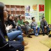 Reunión de Luis Bará e Carmen Fouces coa comunidade escolar de Barcelos