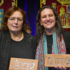 A adestradora do Arxil, Maite Méndez e a presidenta da Orquesta Sinfónica de Pontevedra, Judith Rey. Premios Cidade de Pontevedra 2022