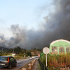 Tareas de extinción del incendio en O Rañadoiro y Acevedo,en Ponte Sampaio