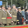Autoridades militares e policiais asistentes aos actos do día do Pilar na comandancia de Pontevedra