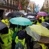Acto de protesta ante a sede do PSOE en Madrid do persoal do Grupo Ence