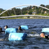 Proba de paso de río a nado no concurso de patrullas Tui-Santiago de la Brilat 2015