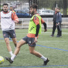 Javi Pazos entrenando con el Pontevedra en A Xunqueira