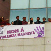 Pancarta contra a violencia machista no Concello de Sanxenxo