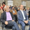Luciano Sobral y Félix Juncal, alcaldes de Poio y Bueu, durante el mitin del BNG