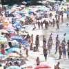 Playas de Poio y Marín durante la jornada calurosa del domingo 20 de agosto