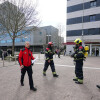 Simulacro de incendios no edificio da Xunta en Pontevedra
