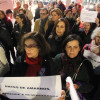 Concentración feminista contra el asesinato machista de Valga ante la Audiencia de Pontevedra