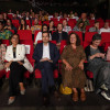Autoridades na gala dos Premios Martín Códax: Carmela Silva, Victoria Alonso, Maica Larriba, Jacobo Sutil, Carme Fouces, Eva Vilaverde e Pilar Comesaña