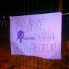 Protesta de Galiza Nova nas estatuas e monumentos de Pontevedra para dicir non á Lei do aborto 