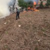 Agente de la Guardia Civil de Pontevedra ataca un fuego en el domingo negro de la oleada de incendios