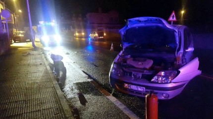 Accidente en la PO-550 en Castrelo